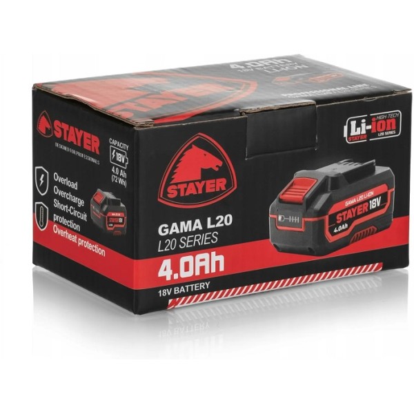 Акумулаторна батерия Stayer L20, 18V 4.0Ah